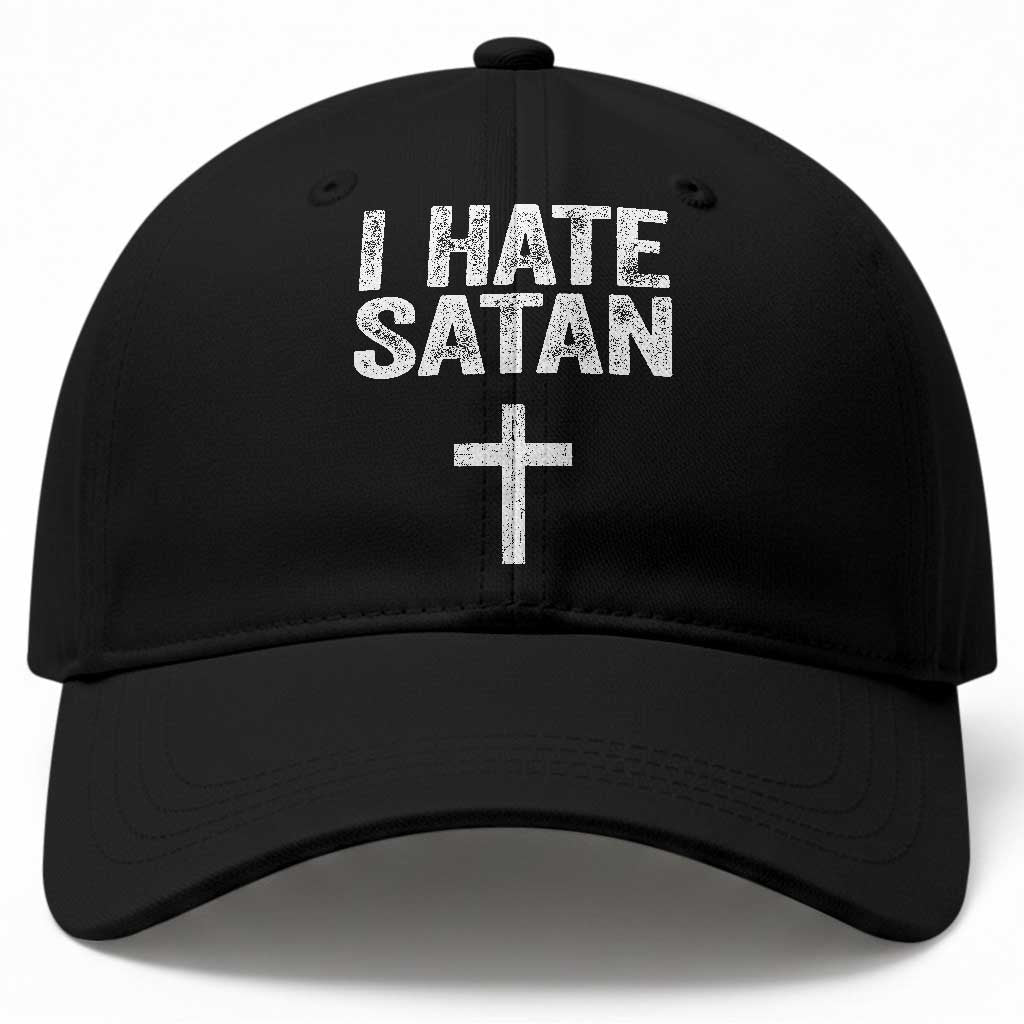 I Hate Satan Baseball Cap Funny Christian Jesus Cross TS11 Print Your Wear