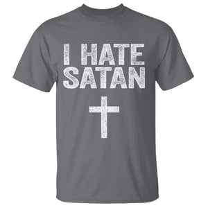 I Hate Satan T Shirt Funny Christian Jesus Cross