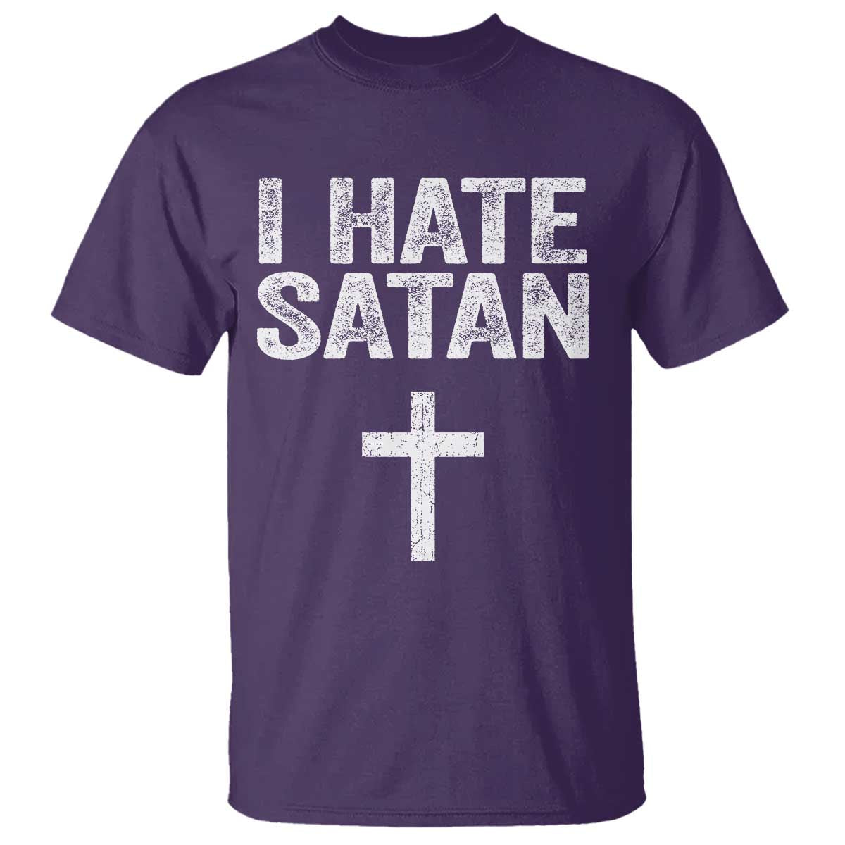 I Hate Satan T Shirt Funny Christian Jesus Cross