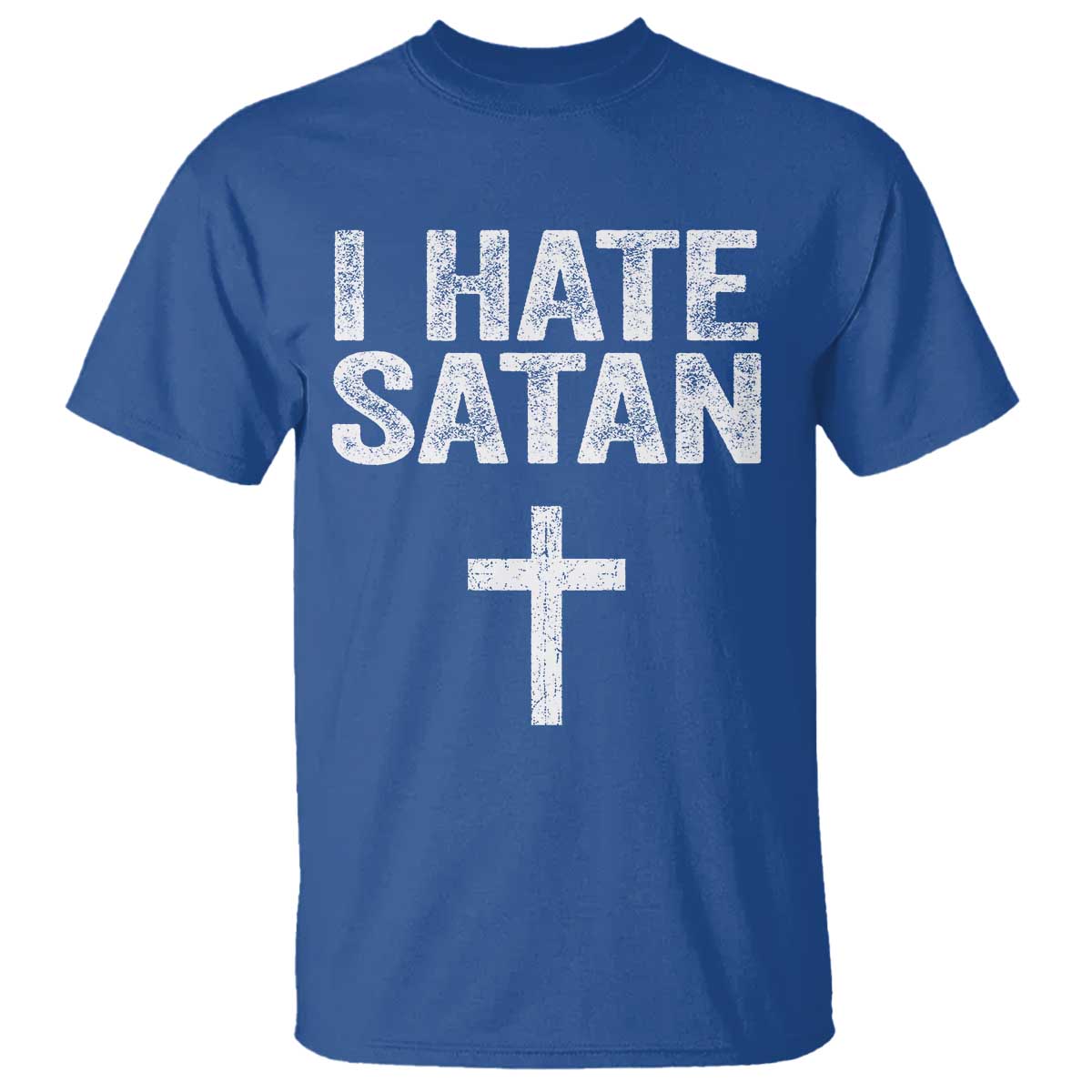I Hate Satan T Shirt Funny Christian Jesus Cross