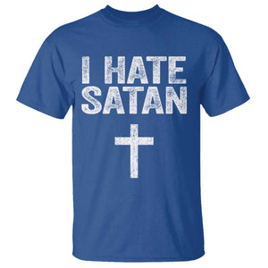 I Hate Satan T Shirt Funny Christian Jesus Cross