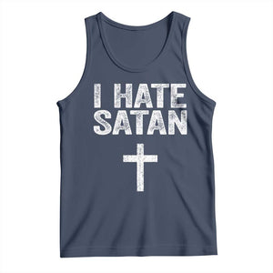 I Hate Satan Tank Top Funny Christian Jesus Cross