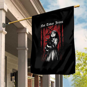 Not Today Jesus Gothic Dark Art Creepy Halloween Garden Flag