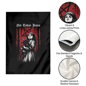 Not Today Jesus Gothic Dark Art Creepy Halloween Garden Flag