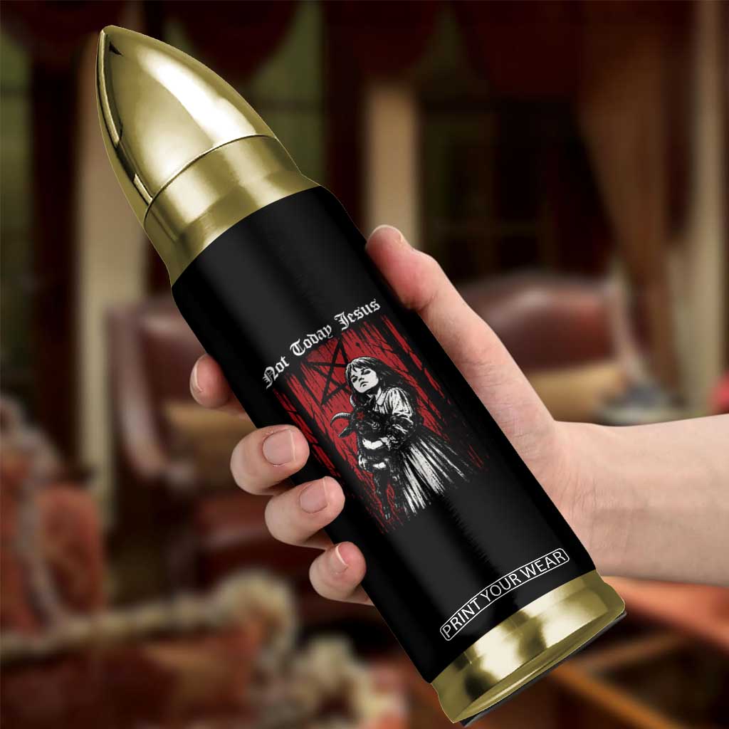 Not Today Jesus Gothic Dark Art Creepy Halloween Bullet Tumbler