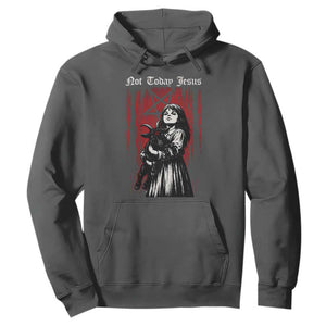 Not Today Jesus Gothic Dark Art Creepy Halloween Hoodie