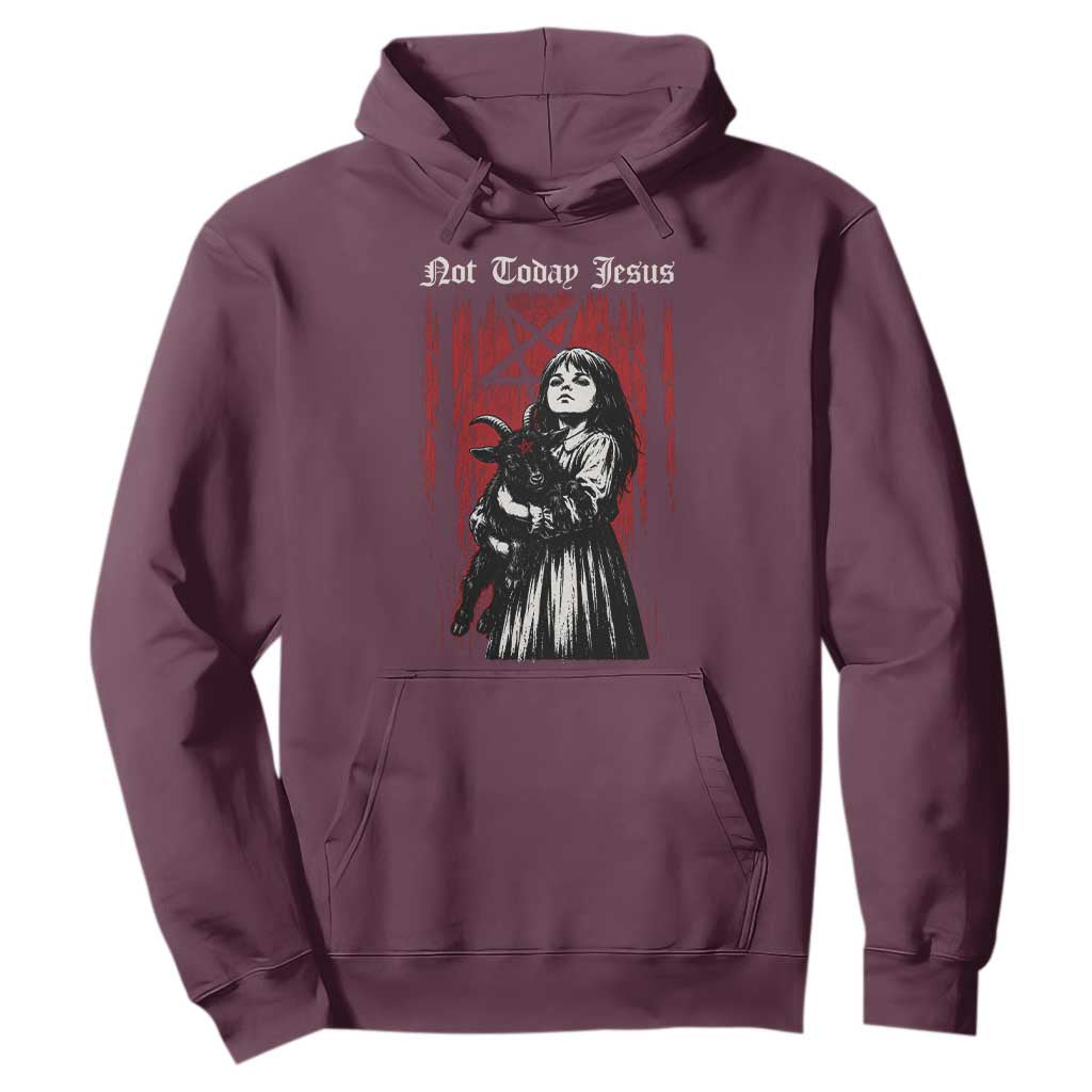 Not Today Jesus Gothic Dark Art Creepy Halloween Hoodie