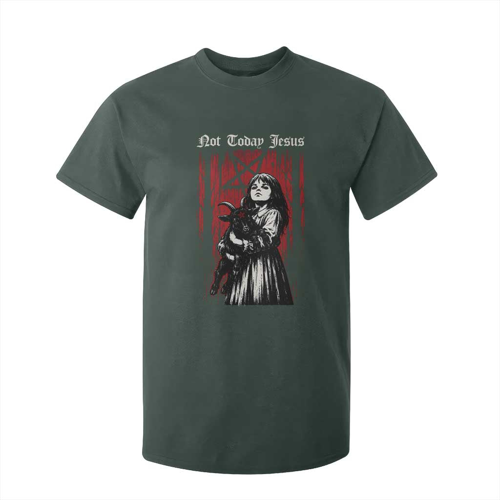 Not Today Jesus Gothic Dark Art Creepy Halloween T Shirt For Kid