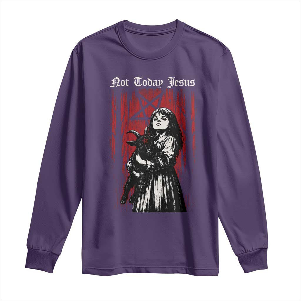 Not Today Jesus Gothic Dark Art Creepy Halloween Long Sleeve Shirt