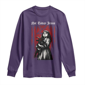 Not Today Jesus Gothic Dark Art Creepy Halloween Long Sleeve Shirt