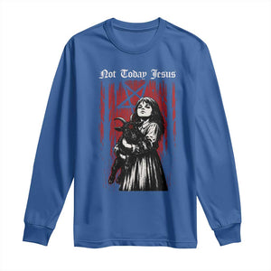 Not Today Jesus Gothic Dark Art Creepy Halloween Long Sleeve Shirt