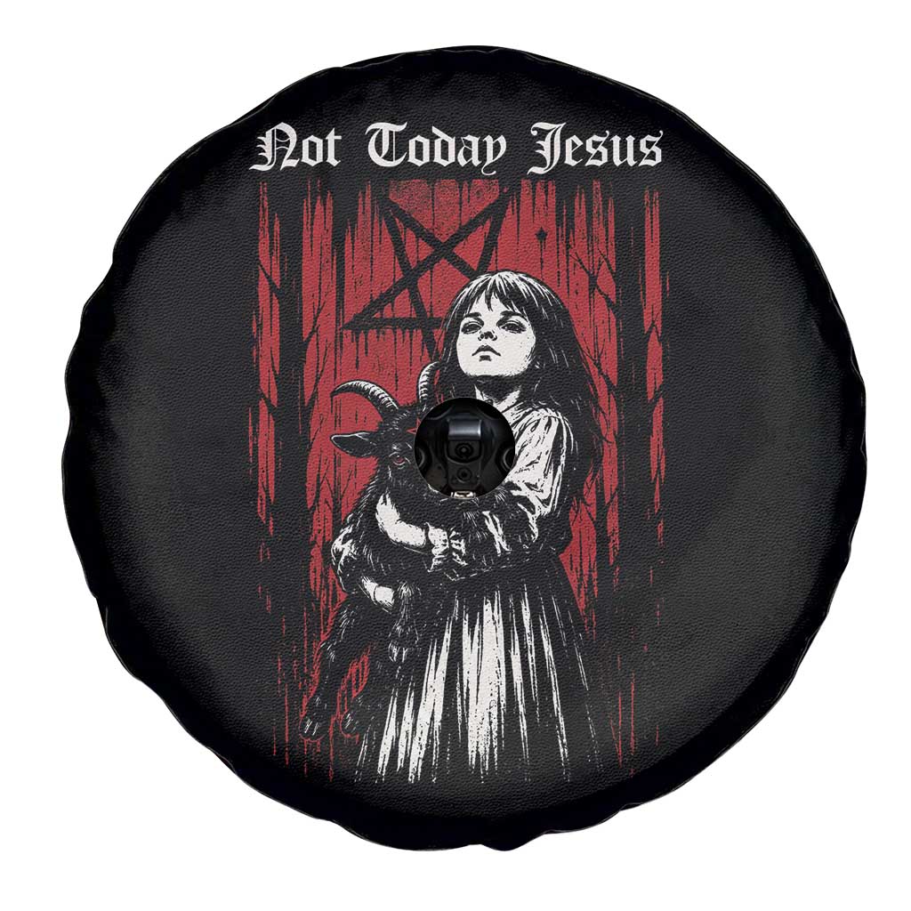 Not Today Jesus Gothic Dark Art Creepy Halloween Spare Tire Cover