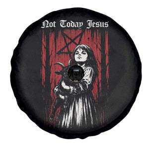 Not Today Jesus Gothic Dark Art Creepy Halloween Spare Tire Cover