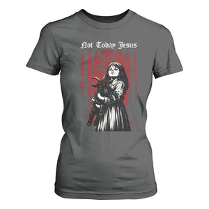 Not Today Jesus Gothic Dark Art Creepy Halloween T Shirt For Women