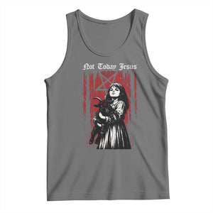 Not Today Jesus Gothic Dark Art Creepy Halloween Tank Top