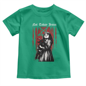 Not Today Jesus Gothic Dark Art Creepy Halloween Toddler T Shirt