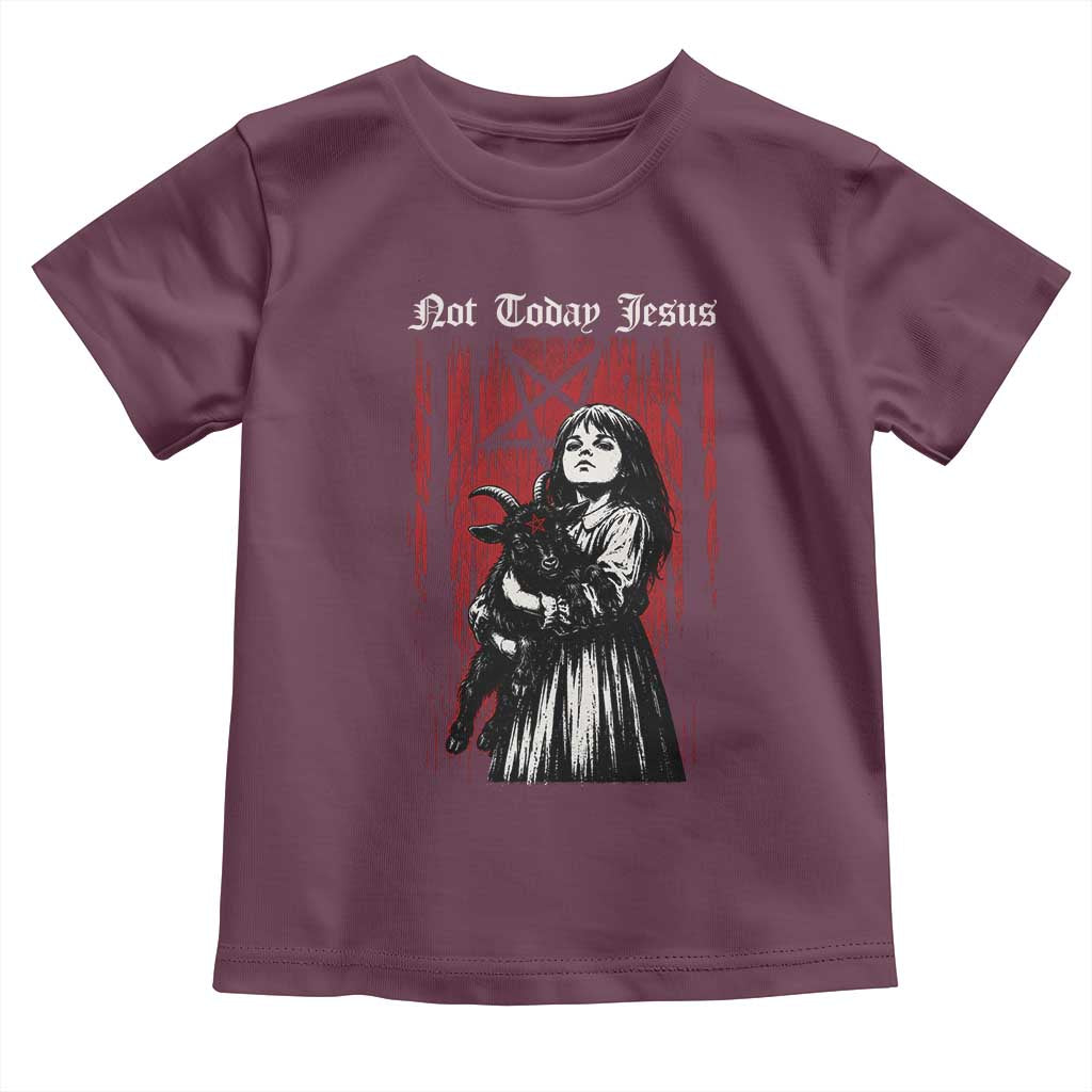 Not Today Jesus Gothic Dark Art Creepy Halloween Toddler T Shirt