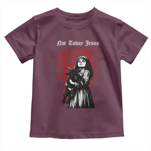 Not Today Jesus Gothic Dark Art Creepy Halloween Toddler T Shirt