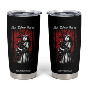 Not Today Jesus Gothic Dark Art Creepy Halloween Tumbler Cup