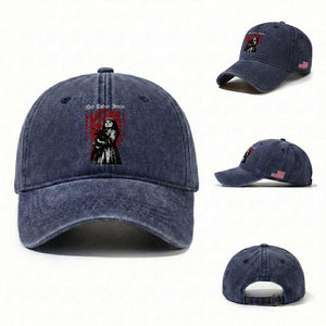 Not Today Jesus Gothic Dark Art Creepy Halloween Washed Cotton Baseball Cap
