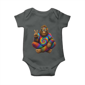Hippie Bigfoot Peace Sign Tie Dye Sasquatch Baby Onesie