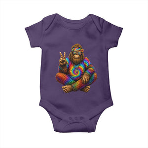 Hippie Bigfoot Peace Sign Tie Dye Sasquatch Baby Onesie