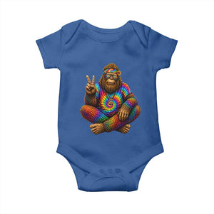 Hippie Bigfoot Peace Sign Tie Dye Sasquatch Baby Onesie