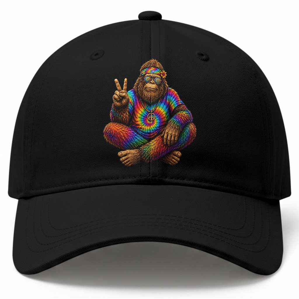 Hippie Bigfoot Peace Sign Tie Dye Sasquatch Baseball Cap TS11 Print Your Wear