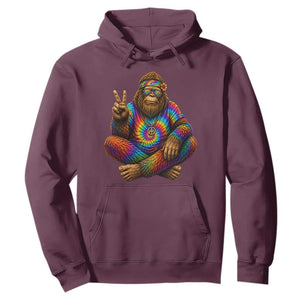 Hippie Bigfoot Peace Sign Tie Dye Sasquatch Hoodie