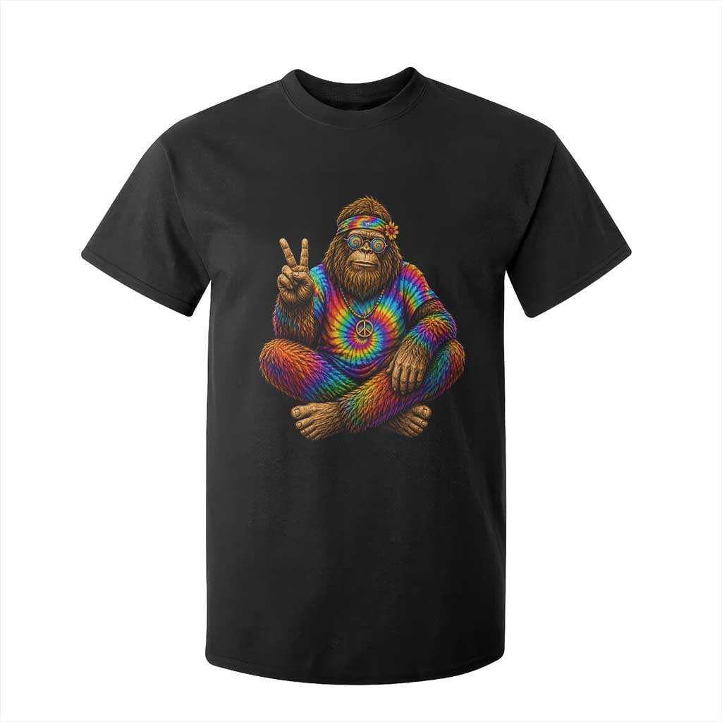 Hippie Bigfoot Peace Sign Tie Dye Sasquatch T Shirt For Kid