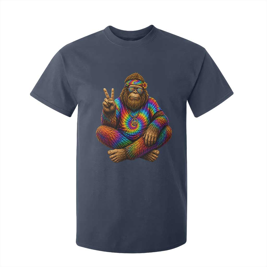 Hippie Bigfoot Peace Sign Tie Dye Sasquatch T Shirt For Kid