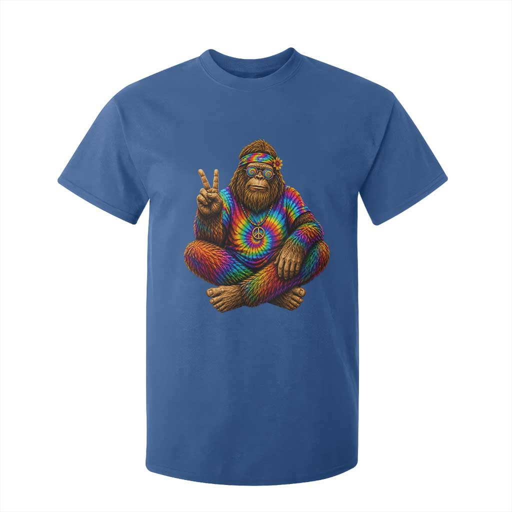 Hippie Bigfoot Peace Sign Tie Dye Sasquatch T Shirt For Kid