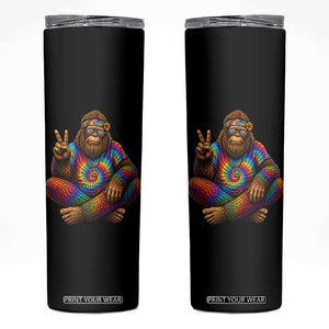 Hippie Bigfoot Peace Sign Tie Dye Sasquatch Skinny Tumbler