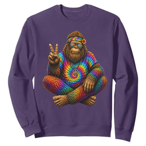 Hippie Bigfoot Peace Sign Tie Dye Sasquatch Sweatshirt