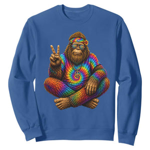 Hippie Bigfoot Peace Sign Tie Dye Sasquatch Sweatshirt
