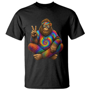 Hippie Bigfoot Peace Sign Tie Dye Sasquatch T Shirt
