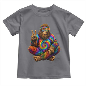 Hippie Bigfoot Peace Sign Tie Dye Sasquatch Toddler T Shirt