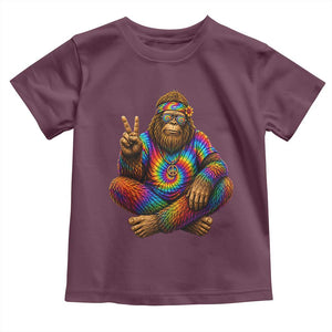 Hippie Bigfoot Peace Sign Tie Dye Sasquatch Toddler T Shirt