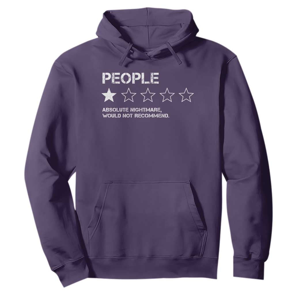 People 1 Star Absolute Nightmare Would Not Recommend Hoodie Funny Bold Text