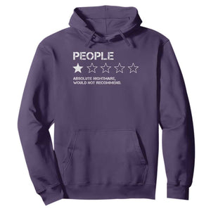 People 1 Star Absolute Nightmare Would Not Recommend Hoodie Funny Bold Text