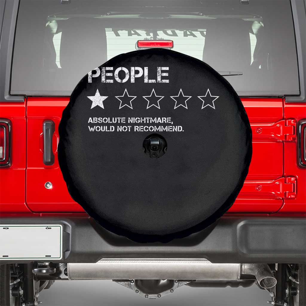 People 1 Star Absolute Nightmare Would Not Recommend Spare Tire Cover Funny Bold Text