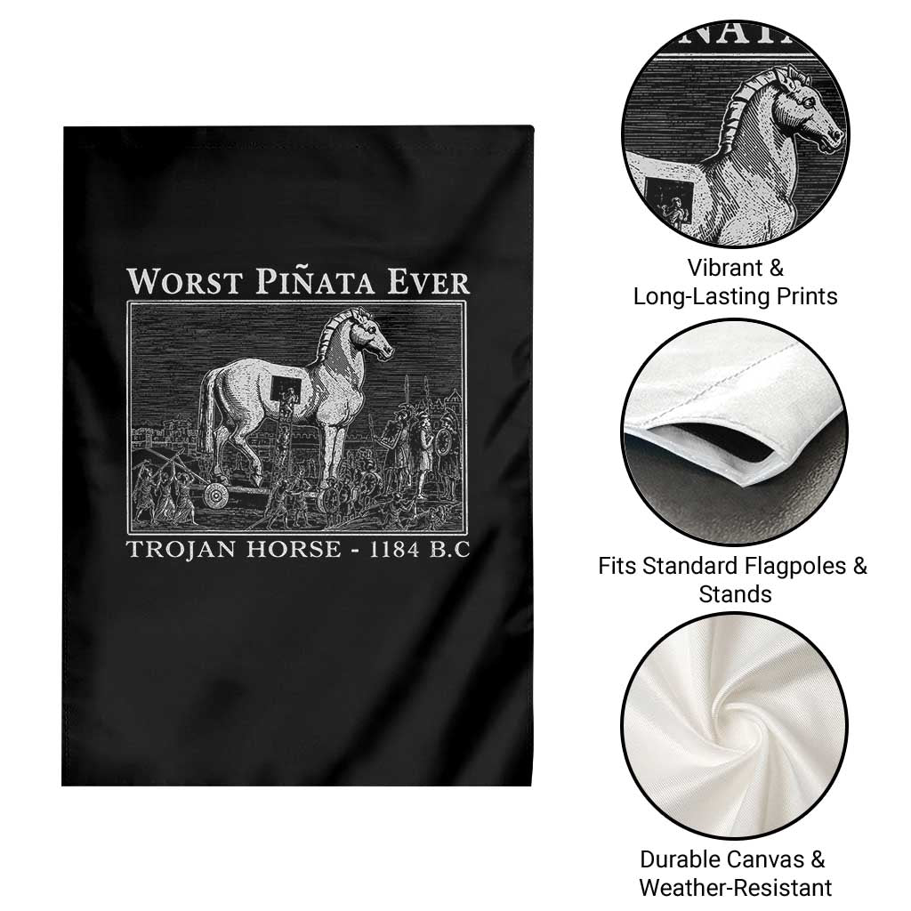 Worst Pinata Ever Trojan Horse Garden Flag Funny Greek Mythology History
