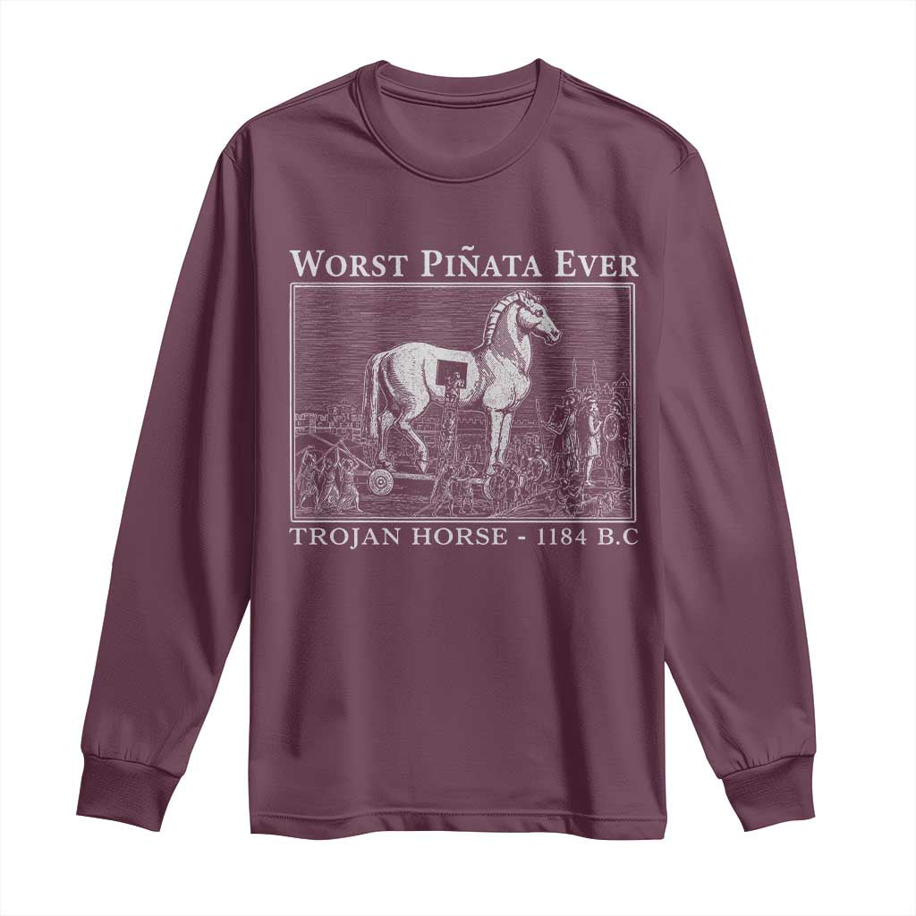 Worst Pinata Ever Trojan Horse Long Sleeve Shirt Funny Greek Mythology History