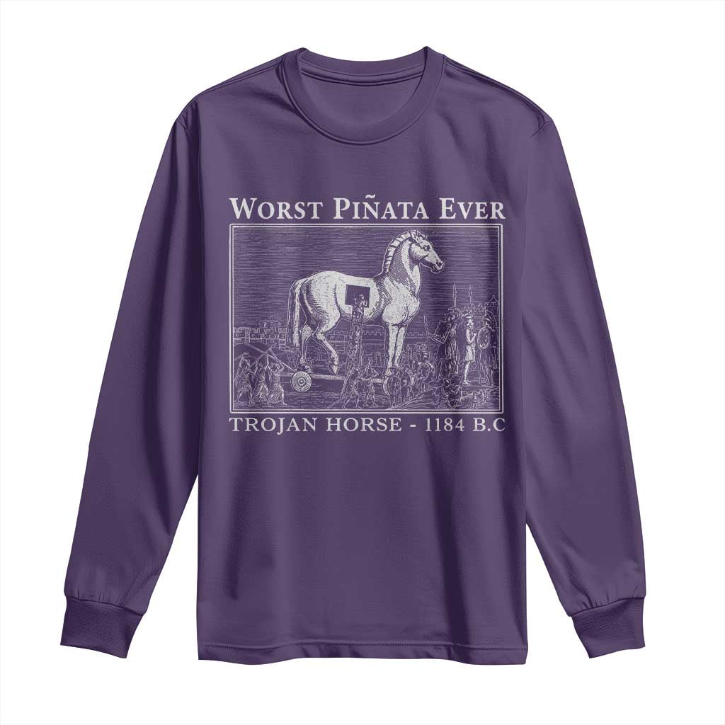 Worst Pinata Ever Trojan Horse Long Sleeve Shirt Funny Greek Mythology History