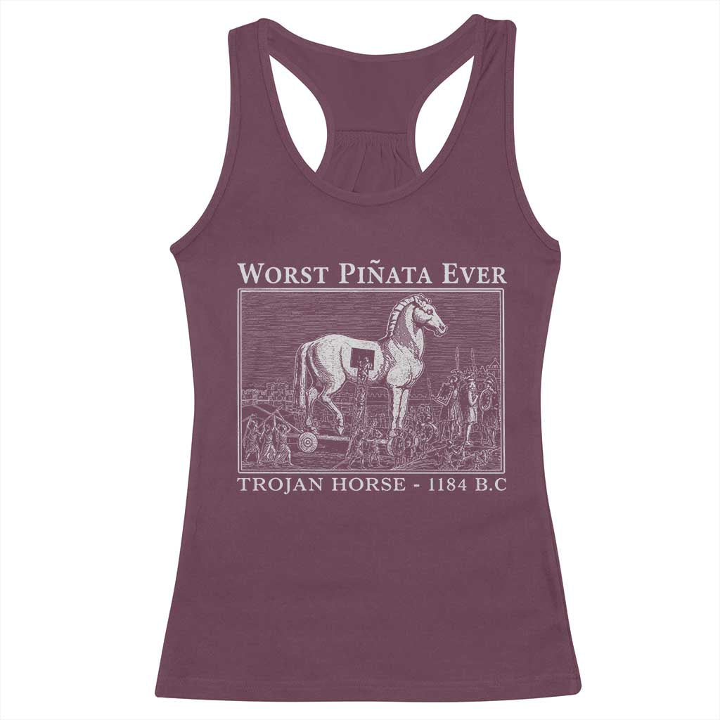 Worst Pinata Ever Trojan Horse Racerback Tank Top Funny Greek Mythology History