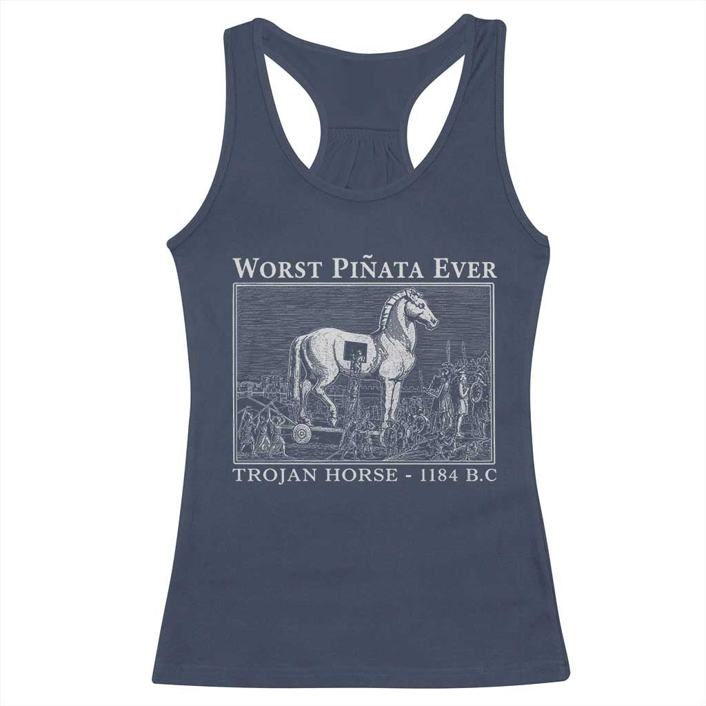 Worst Pinata Ever Trojan Horse Racerback Tank Top Funny Greek Mythology History