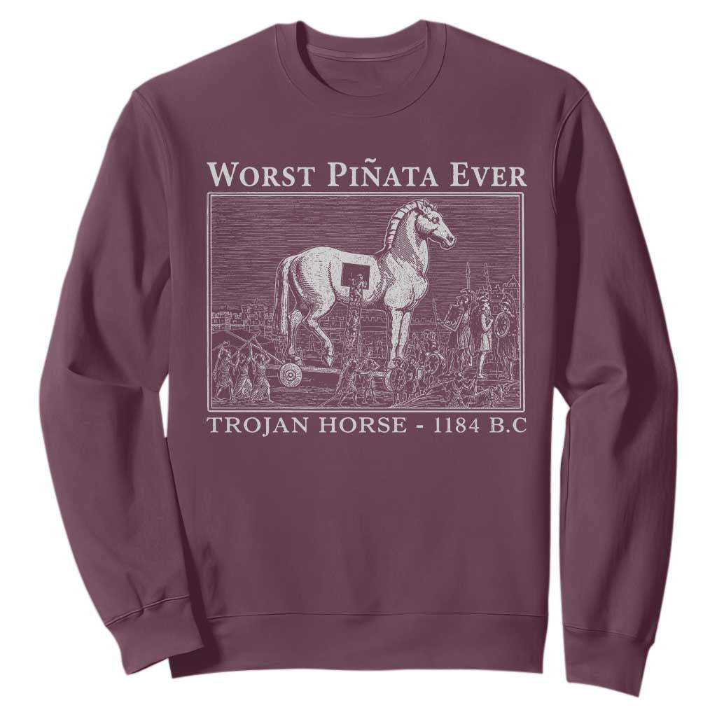 Worst Pinata Ever Trojan Horse Sweatshirt Funny Greek Mythology History