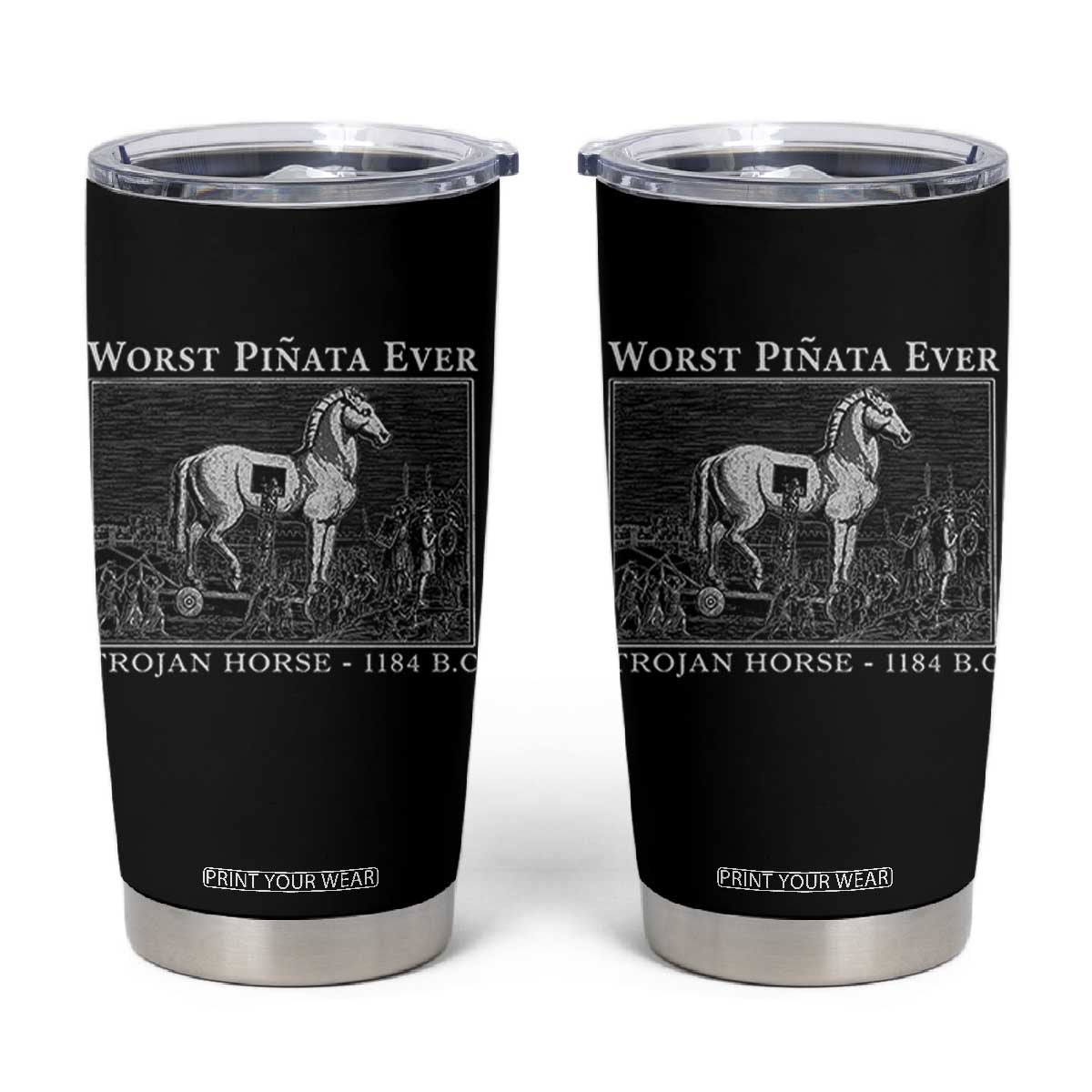 Worst Pinata Ever Trojan Horse Tumbler Cup Funny Greek Mythology History
