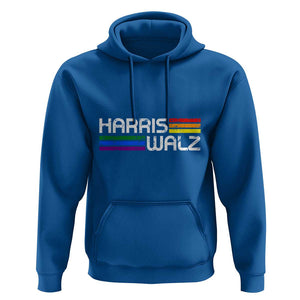 Harris Walz Hoodie LGBT Rainbow Flag Retro Faded Stripes TS11 Royal Blue Print Your Wear