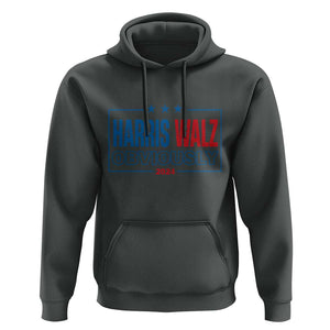 Kamala Walz Supporter Hoodie Harris Walz Obviously 2024 US Elections Star TS11 Dark Heather Print Your Wear